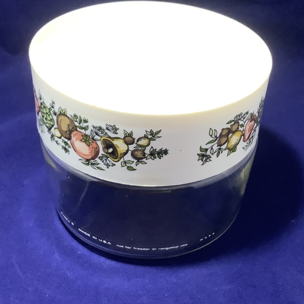 Pyrex Spice of Life 4 in Glass Canister with Lid